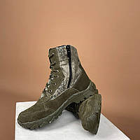 Обувь армейская мужская (Олива пиксель) cordura (40 - 45р) Тактические берцы с замком кожаные демисезонные MAR