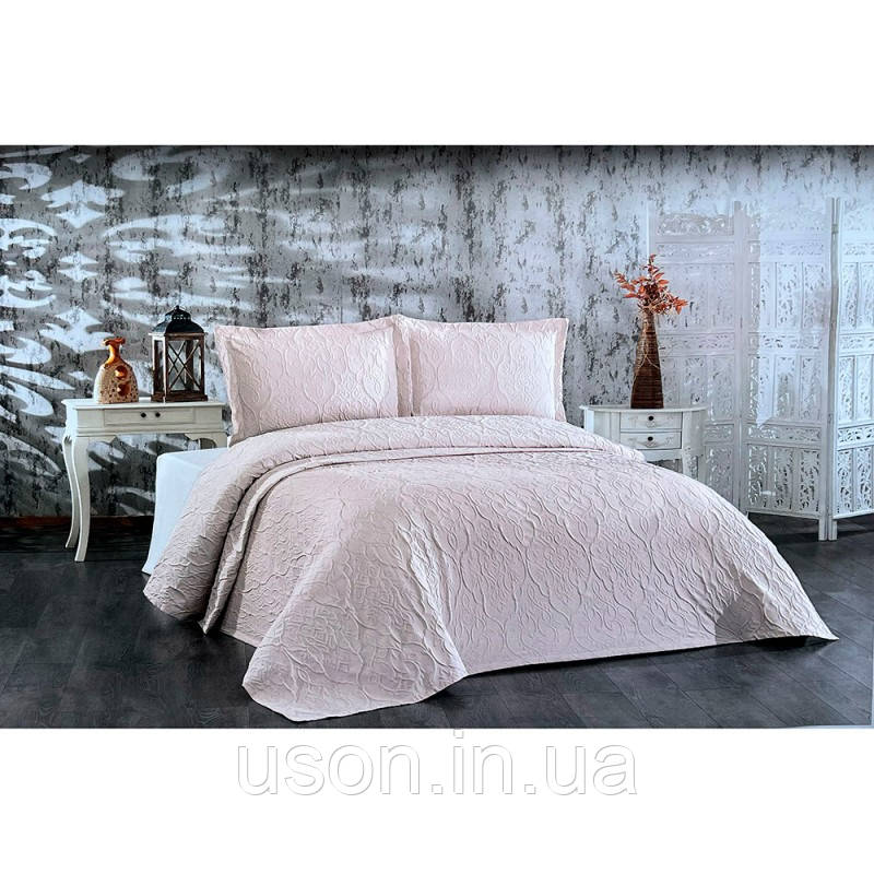 Покривало жаккард 220x240 з наволочками Тм Diamond Arrow бежевий, фото 1
