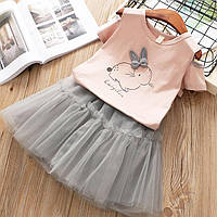 Детский костюм фатиновая юбка футболка для девочки Кролик