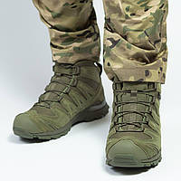 Ботинки тактические демисезонные Олива (40 - 45р) нубук Военная обувь мужская трекинговая турестическая MAR