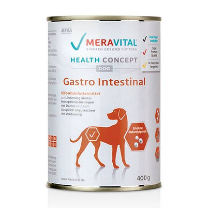 Mera Adult MVH Gastro intestinal Лікувальний корм для собак при ШКТ та недостатності травлення 400г, фото 1