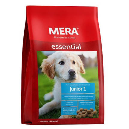Mera Essential Junior 1 Корм для цуценят та юніорів всіх порід зі свіжим м'ясом птиці 1кг, фото 1