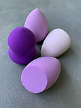 Набір б'юті-блендерів для макіяжу, фіолетовий 4 шт., фото 2