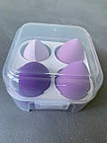 Набір б'юті-блендерів для макіяжу, фіолетовий 4 шт., фото 5