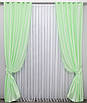 Атласні штори (2шт. 1х2,7м.), колір салатовий. Код 739ш 31-208, фото 2
