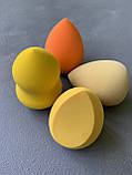 Набір б'юті-блендерів для макіяжу, жовтий 4 шт., фото 2