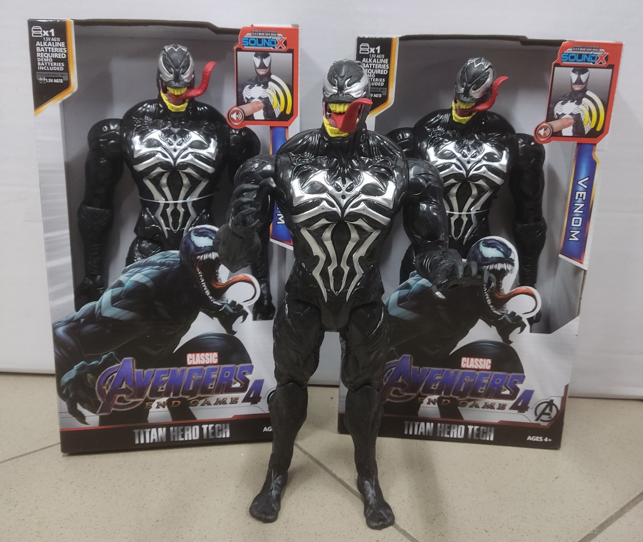 Фигурка Супер героя Веном - Venom Черный Паук Марвел- Мстители 30 СМ  Свет, Музика