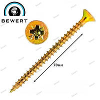 Саморіз 4х70 (500шт) для дерева універсальний жовтий