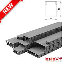 Короб пластиковый перфорированный 20х20мм 2м, Кабель-канал перфорированный, E.NEXT, (s13033003)
