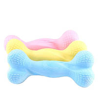 Жувальна іграшка кістка для собак, цуценят дентальна Dog Walking TPR Chew Bone 15 см блакитна, фото 4
