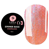 Saga Shimmer Base Chameleon - камуфлирующая база № 03, (персиковый с шиммером), 15 мл