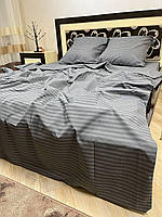 Комплект постельное белье 150х215 см полуторный Бязь Светло-серая полоска