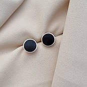 Сережки з оніксом сережки гвоздики срібні