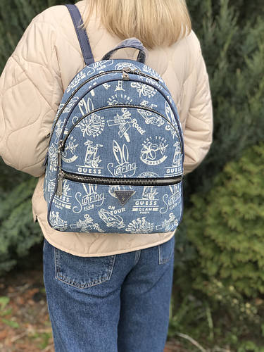 Рюкзак женский Guess оригинал Backpack Large Manhattan Denim Graffiti ...