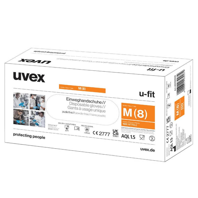 Одноразові захисні нірилові рукавички uvex ю-фіт, фото 3