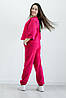Костюм для дівчинки двонитка штані джогери з накладними кишенями та укорочена кофта рукав 7/8 колір малина, фото 6
