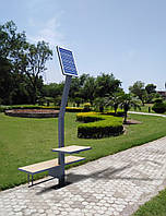 Скамейка со столом для парков и скверов с функцией зарядки от солнечной энергии MG PRAHA REST