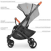 Дитяча прогулянкова коляска EL CAMINO M 3910 v.2 Storm Gray до 15кг чорний капюшон, фото 6