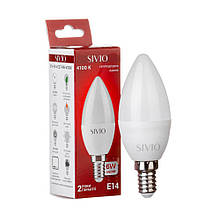 Світлодіодна лампа SIVIO LED Е14 свічка 6W 4100K 220V