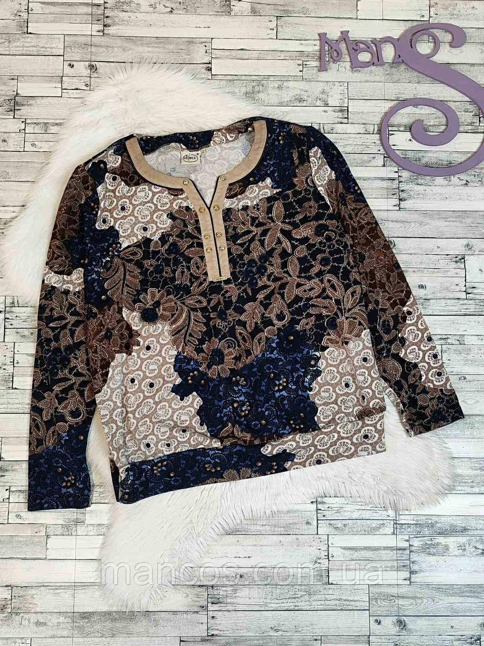 Женская трикотажная блуза Ulimex с цветочным принтом Размер 52 XXL