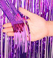 Фольгована шторка лавандовий металік 1,2*2 метри Китай