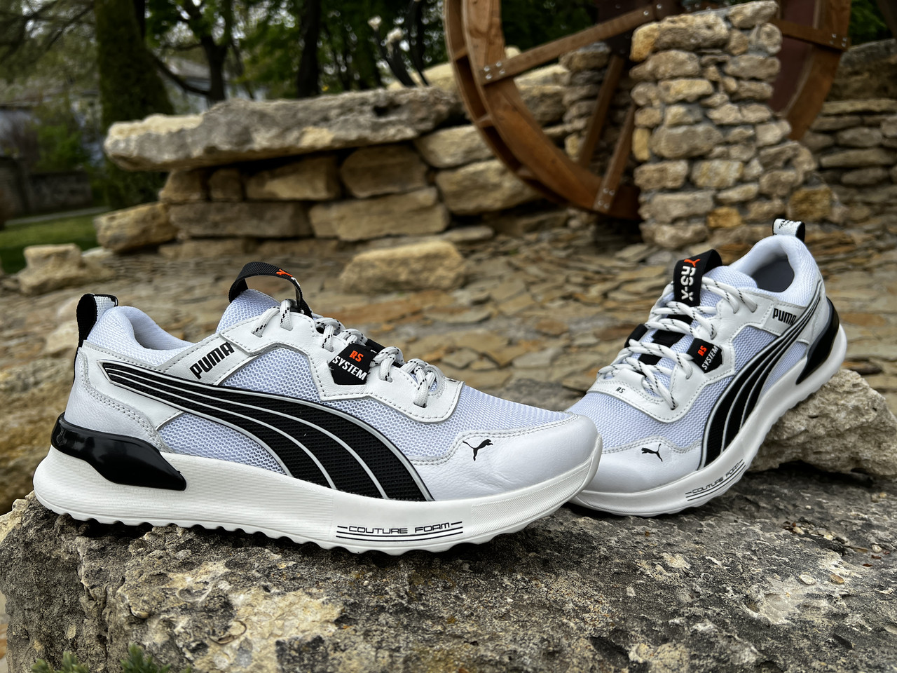 Кросівки чоловічі RS-X White/Black шкіра-сітка, фото 1