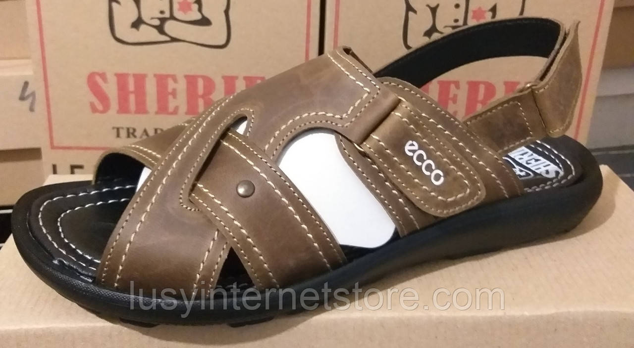 Босоніжки коричневі шкіряні чоловічі від виробника модель ИШ23-С10-1, фото 1