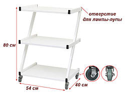Візок косметологічна / маніпуляційна на 3 полиці мод. 107 метал