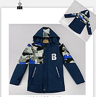 Куртка-жилетка трансформер демисизонная для мальчика 7-11 лет WKAS арт.839, Цвет Темно-синий, Размер одежды