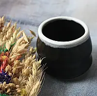 Керамічна чаша для чаю матча, 160 мл, Чорно-Біла