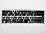 Клавіатура для LENOVO IdeaPad Z500, Z500A, Z500G, P500 (RU Black, з підсвіткою, Срібляста рамка)., фото 4