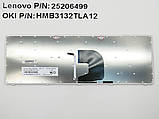 Клавіатура для LENOVO IdeaPad Z500, Z500A, Z500G, P500 (RU Black, з підсвіткою, Срібляста рамка)., фото 3