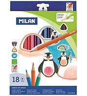 Набор цветных карандашей трехгранных Milan 18 цветов
