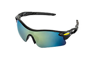 Окуляри відкриті MASTERTOOL SPORTLINE GOLD MIRROR панорамна лінза напівправа протиковзні дужки 82-0012