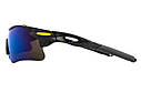 Окуляри відкриті MASTERTOOL SPORTLINE BLUE MIRROR панорамна лінза напівправа протиковзні дужки 82-0011, фото 2