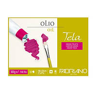 Альбом для олії та акрилу Fabriano Tela А4 (18*24 см.), 10 аркушів, 300 г/м2, склейка, Полотно, (16F5401)