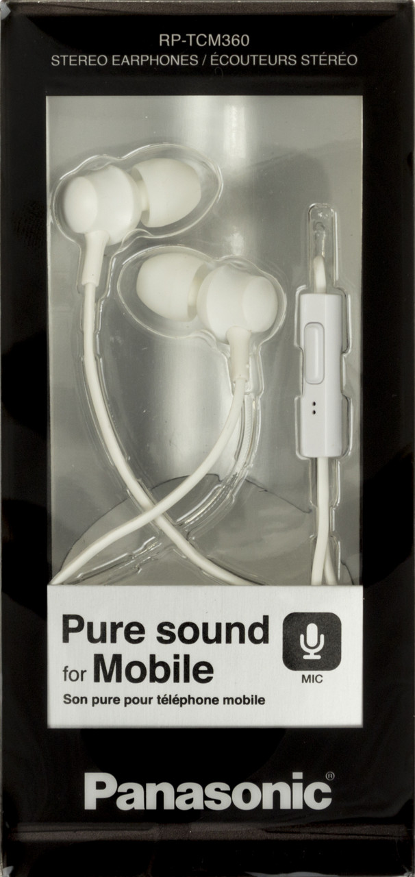 Навушники вакуумні Panasonic RP-TCM360GCW white+мікрофон(10)