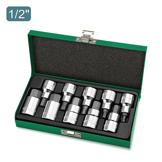 Набір шестигранних біт HEX впрессованних в головку 1/2" Н4-Н19 TOPTUL GAAD1007