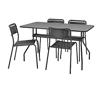 VIHOLMEN Стол+4 стулья уличный темно-серый/темно-серый 494.135.27