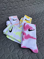 Nike/найк Преміум 43-46 Tie-dye Высокие женские Носки/Шкарпетки - Комплект 4 пары - (найк)