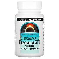 Витамины и минералы Source Naturals Chromemate Chromium GTF Yeast-Free 200 mcg, 240 таблеток