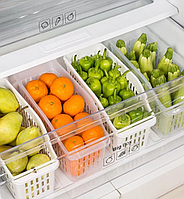 Органайзер для холодильника Кошик для полиць пластиковий універсальний для зберігання 30х12,8х14см Білий