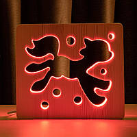 Светильник ночник ArtEco Light из дерева LED "Сказочный пони" с пультом и регулировкой цвета, RGB