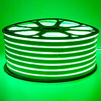 Неонова стрічка світлодіодна зелена 220 V smd2835 120 LED/м 12 Вт/м IP65