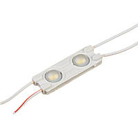 Светодиодный модуль 12 V белый тёплый smd5730 2led 1W IP65