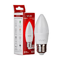 LED лампа Е27 C37 8W нейтральная белая 4100К SIVIO