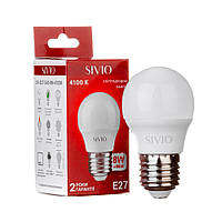 LED лампа Е27 G45 8W нейтральная белая 4100К SIVIO