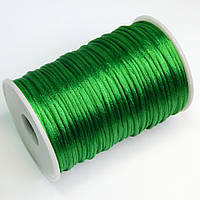 Корсетный шнур, 2 мм, шелковый, зеленый