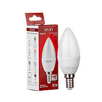 LED лампа Е14 C37 8W нейтральная белая 4100К SIVIO