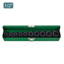 Набір ударних головок 1/2" 10-24 мм 10шт TOPTUL GDAD1001, фото 3